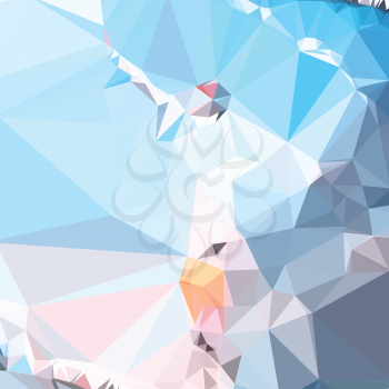 Low polygon style illustration of air superiority blue abstract geometric background.