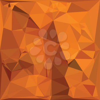 Low polygon style illustration of a dark orange carrot abstract geometric background.