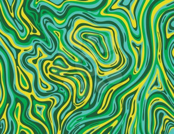 Digital marbling or inkscape illustration of an abstract swirling psychedelic, liquid marble and simulated marbling the Suminagashi Kintsugi marbled effect style shown in color.
