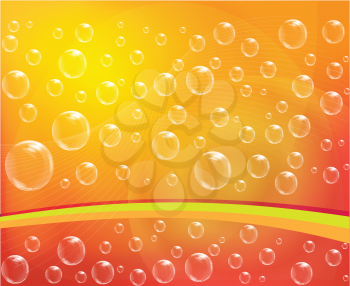 Royalty Free Clipart Image of an Orange Bubble Background
