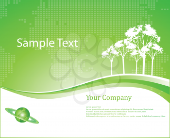 Royalty Free Clipart Image of a Green Background With Trees