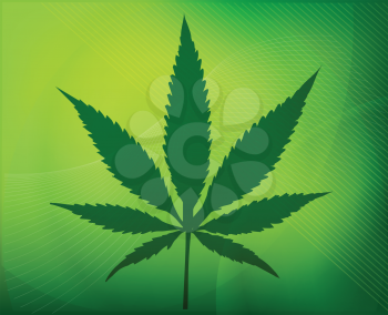 Royalty Free Clipart Image of a Cannabis Leaf