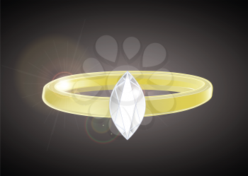 Royalty Free Clipart Image of a Diamond Ring