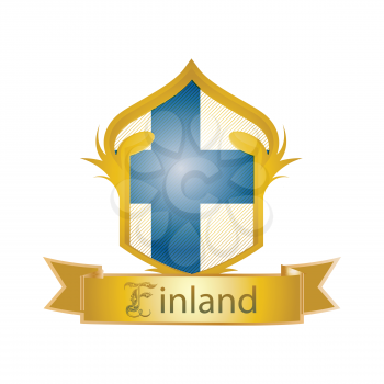 Royalty Free Clipart Image of a Finnish Flag Emblem