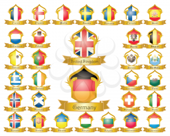 Royalty Free Clipart Image of a Flag Collection