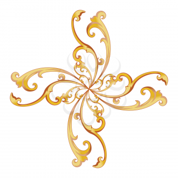 Royalty Free Clipart Image of a Gold Filigree