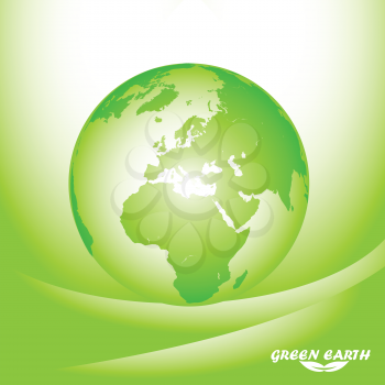 Royalty Free Clipart Image of a Green Earth on Green