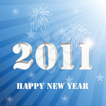 Royalty Free Clipart Image of a Happy New Year for 2011