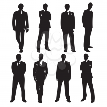 Royalty Free Clipart Image of a Group of Male Silhouettes