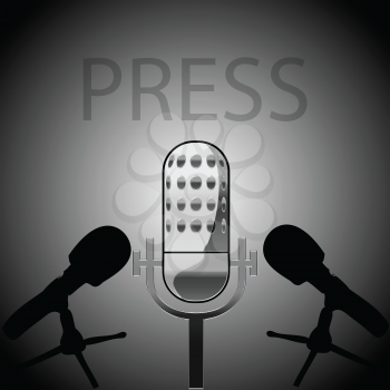 Royalty Free Clipart Image of Media Microphones