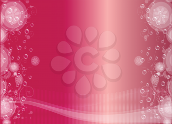 Royalty Free Clipart Image of a Red Background With Bubbles