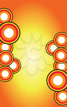 Royalty Free Clipart Image of a Background With Circles at the Sides