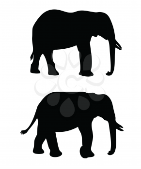 Royalty Free Clipart Image of Elephant Silhouettes