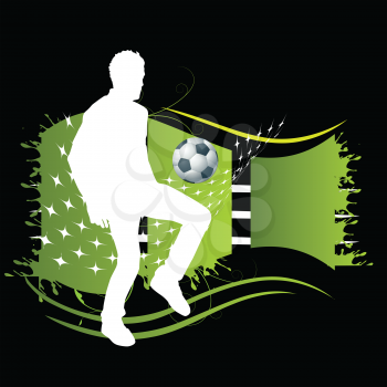 Royalty Free Clipart Image of a Guy Bouncing a Soccer Ball on His Knee