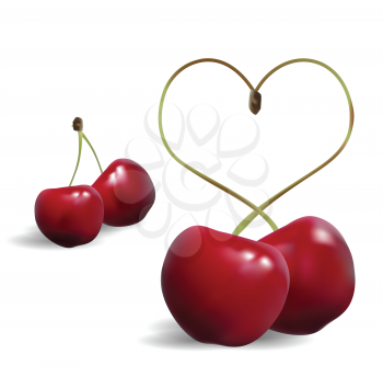 Royalty Free Clipart Image of Cherries 
