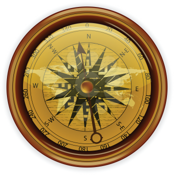 Royalty Free Clipart Image of an Old Compass
