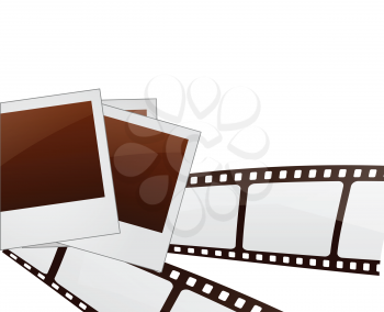 Royalty Free Clipart Image of Filmstrip and Photo Frames 