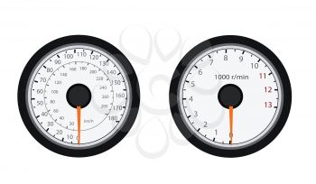 Royalty Free Clipart Image of Motorcycle Speedometer