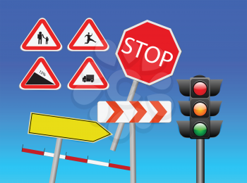 Royalty Free Clipart Image of Traffic Signs 