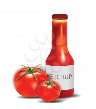 Ketchup Bottle with Tomatoes 