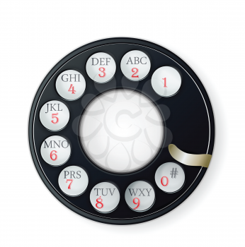 Rotary Phone Dial isolated on white 