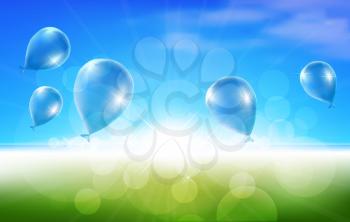 Nature Background with Balloons