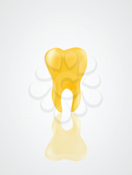  Illustration of realistic golden tooth 
