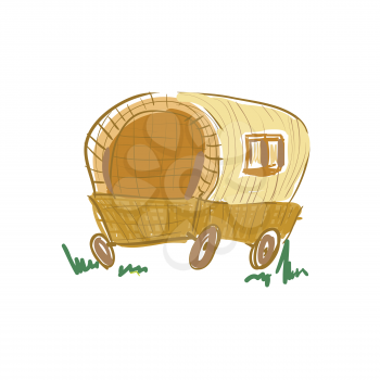  Illustration of gypsy wagon sketch 