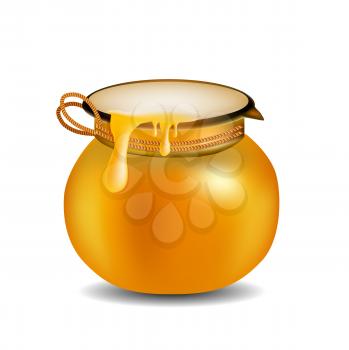 Honey Jar isolated on white 