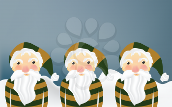  Illustration of three Christmas Elves 