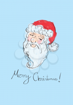  Illustration of Santa Claus sketched portrait 