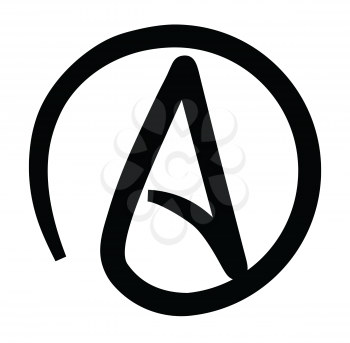 Atheism Black and White Printable Symbol