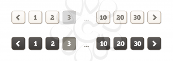 Pagination Bars - Buttons Flat Soft Style