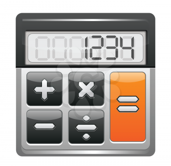 Classic Calculator Icon Isolated on White