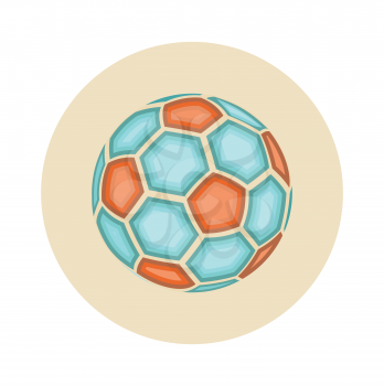 Flat Soccer Ball Icon Isolated on White