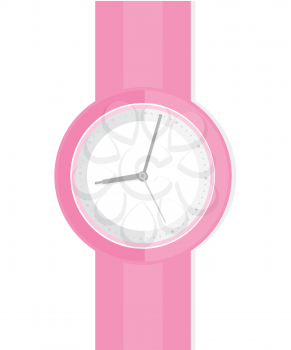 Women Flat Modern Wristwatch Icon Soft Pink Color