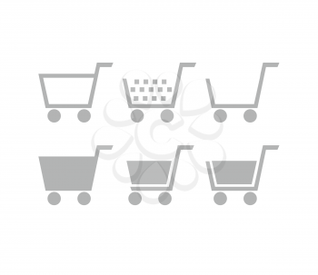 Flat Simple Shopping Carts Set