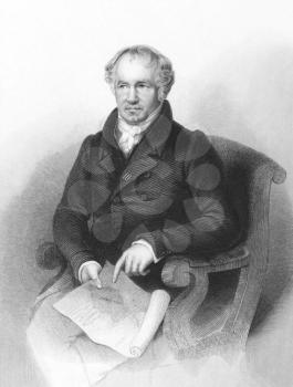 Royalty Free Photo of Alexander von Humboldt (1769-1859) on engraving from the 1800s. German naturalist and explorer. Engraved by A.H.Payne and published in London by Brain & Payne.