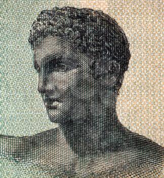 Royalty Free Photo of an Ancient Greek Teenager on one million drachmai 1944 banknote from Greece