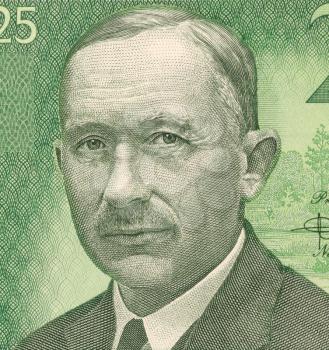 Royalty Free Photo of Anton Hansen Tammsaare (1878-1940) on 25 Krooni 2002 Banknote from Estonia. Estonian  writer.