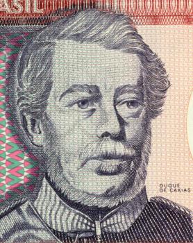 Royalty Free Photo of Duque de Caxias on 100 Cruzerios 1984 Banknote from Brazil. Military leader and statesman.