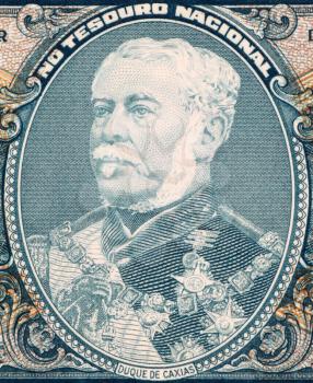 Royalty Free Photo of Duque de Caxias on 2 Cruzerios 1956 Banknote from Brazil. Military leader and statesman.