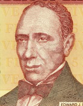 Royalty Free Photo of Edward James Roye (1815-1872) on 5 Dollars 2003 Banknote from Liberia. Fifth President of Liberia during 1870-1871.
