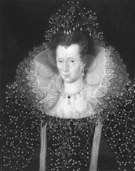 Royalty Free Photo of Elizabeth I (1533-1603) on engraving from the 1800s. Queen of England and Queen of Ireland 1558-1603. Engraved by W. Holl and published in London by Charles Knight, Ludgate East.