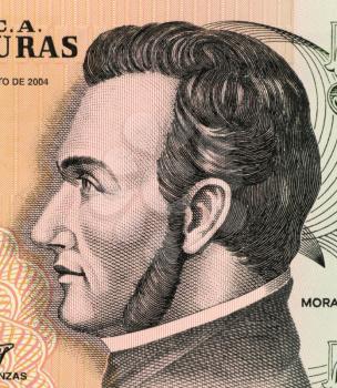 Royalty Free Photo  of Francisco Morazan (1792-1842) on 5 Lempiras 2004 Banknote from Honduras. General and politician who ruled several Central American states at different times during 1827-1842.