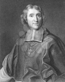 Royalty Free Photo of Francois Fenelon (1651-1715)  on engraving from the 1800s. French Roman Catholic theologian, poet and writer. Engraved by J.Thomson from a picture by Vivien and published in Lond