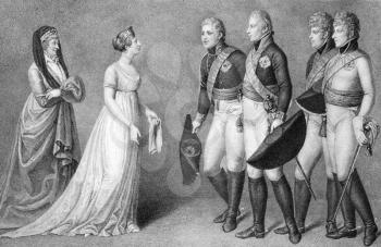Royalty Free Photo of a Scene With Frederick William and Louise of Prussia