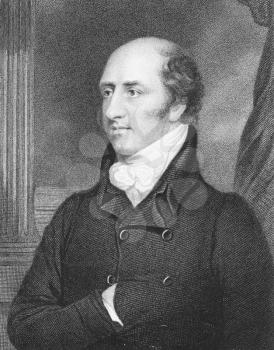 Royalty Free Photo of George Canning (1770-1827) on engraving from the 1800s. British statesman and politician  who served as Foreign Secretary and Prime Minister