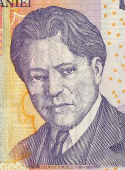 Royalty Free Photo of George Enescu on 5 Leu 2005 Banknote from Romania. Composer, pianist, violinist, conductor and teacher.