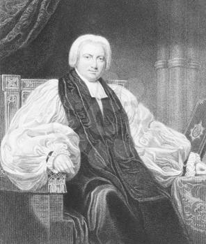 Royalty Free Photo of Henry Ryder (1777-1836) on engraving from the 1800s. Prominent English Evangelical Anglican clergyman. Engraved by T.Woolnoth after a painting by H.W.Pickersgill and published by